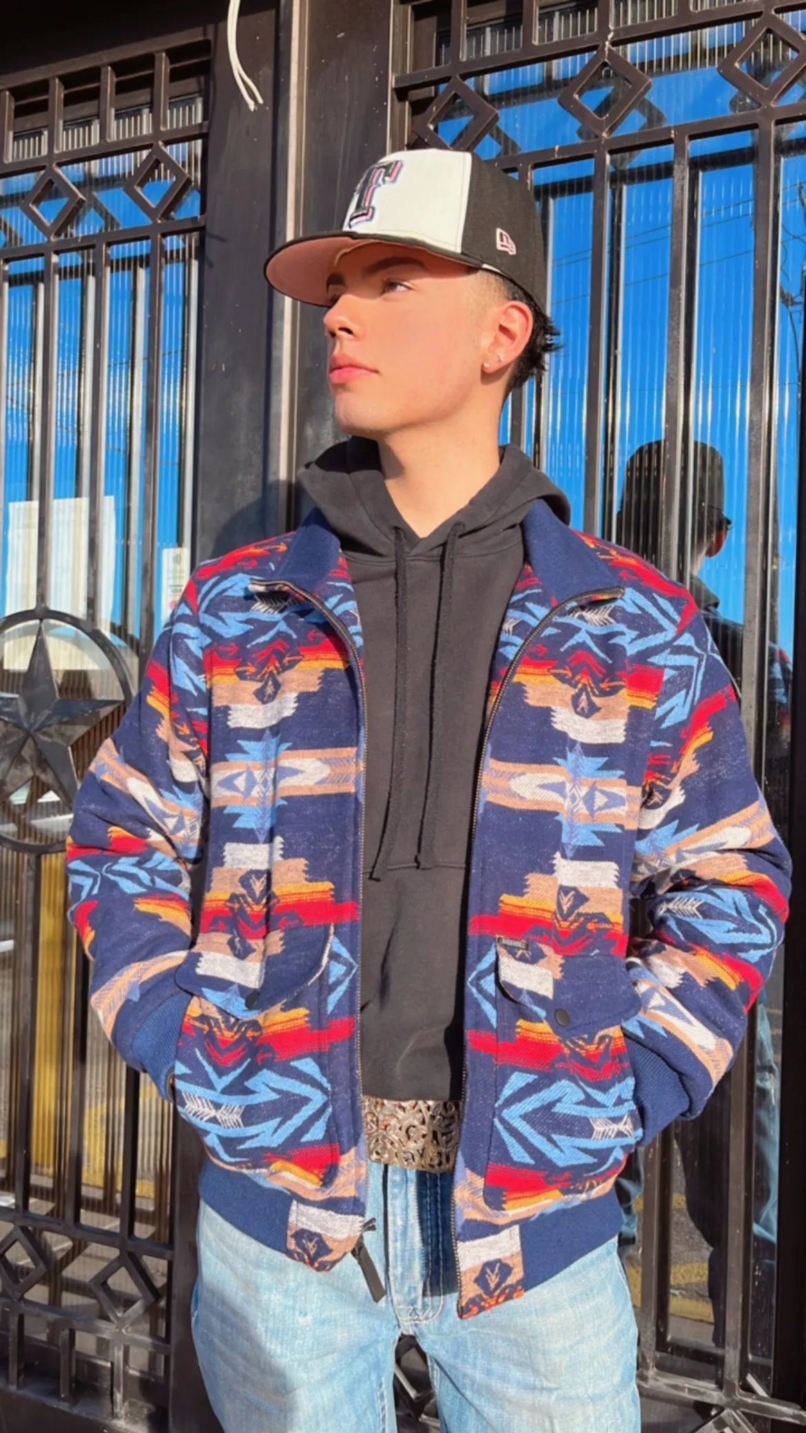 “ Wayne “ | ROCK&ROLL MENS COTTON AZTEC BOMBER COAT OUTERWEAR RRMO92ZX3