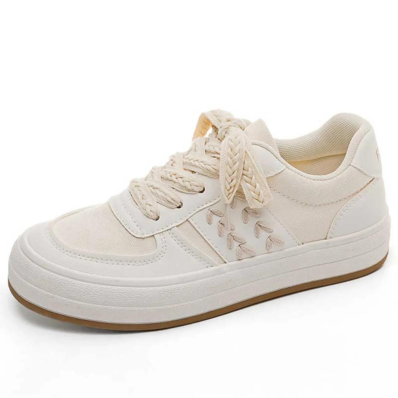 Beige arrow point accents casual shoe sneaker