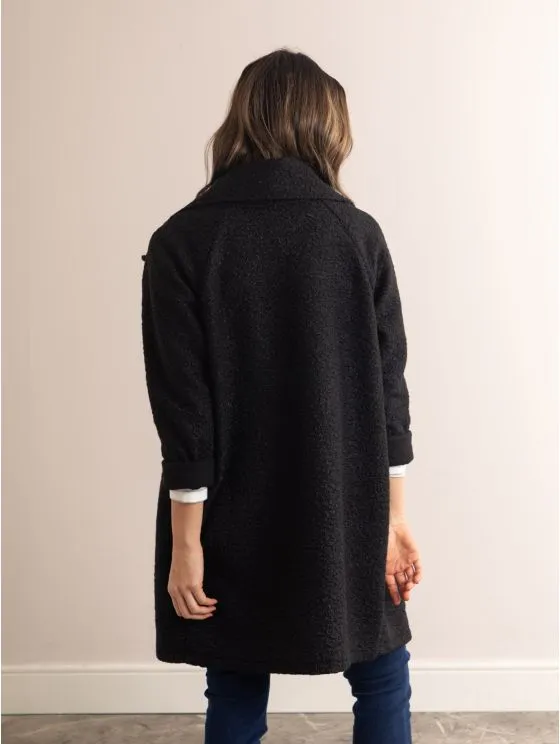 Betty Boucle Coat in Black