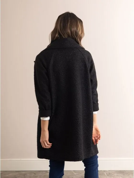 Betty Boucle Coat in Black