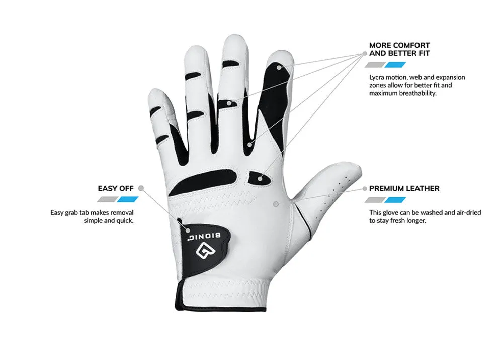 Bionic Golf Men's StableGrip 2.0 Glove - Black