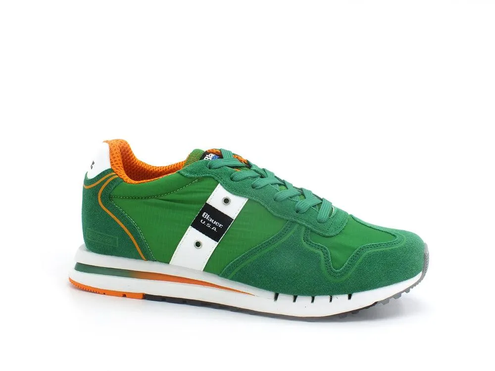 BLAUER Quartz 01 Sneaker Suede Nylon Green S2QUARTZ01