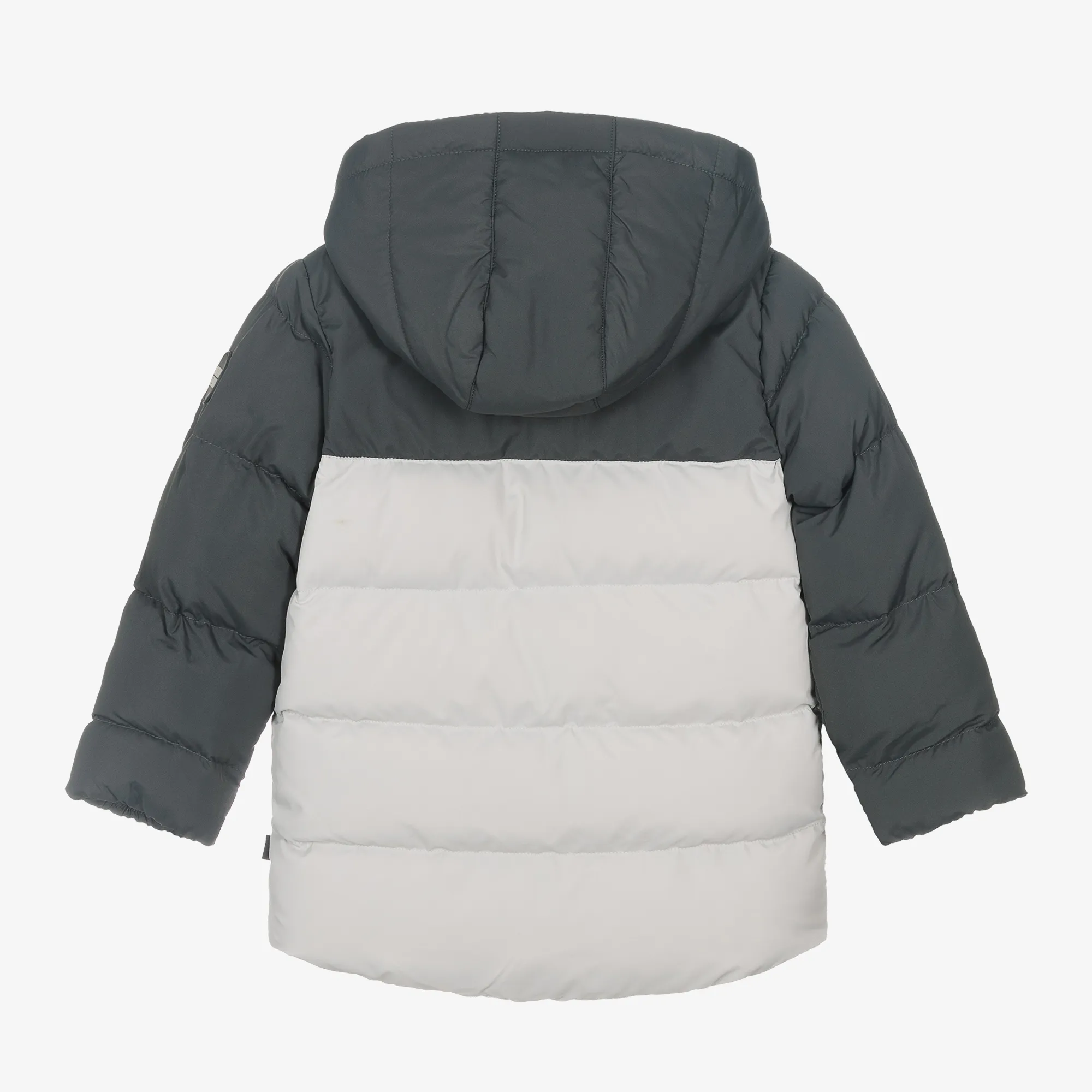 Boys Grey Colourblock Puffer Coat