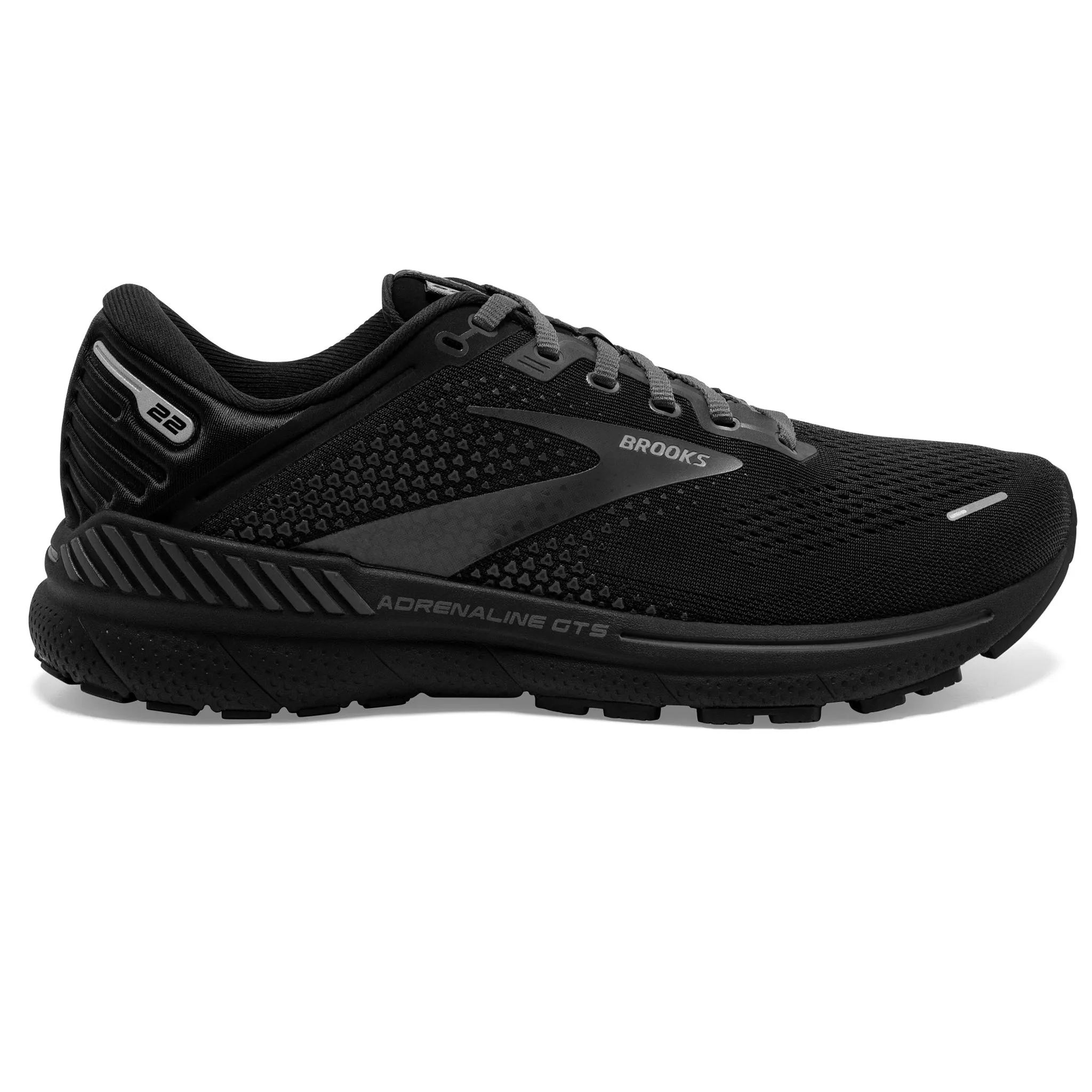 Brooks Men's 110366 020 Adrenaline GTS 22 Black/Black/Ebony Cushion Support Running Shoes