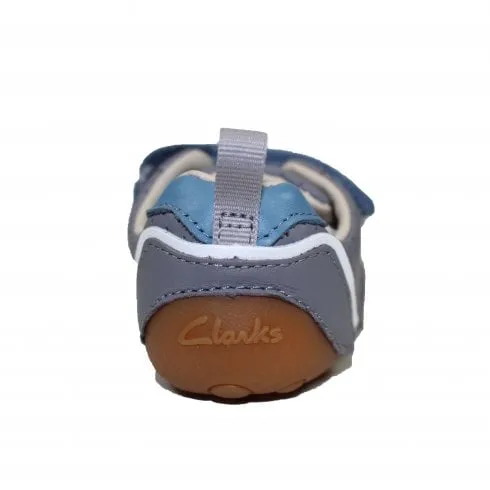 Clarks Tiny Sky Toddler | Grey Leather |Childrens Pre Walker Shoes