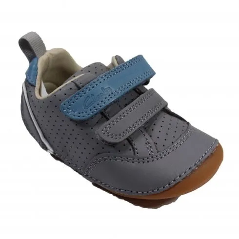 Clarks Tiny Sky Toddler | Grey Leather |Childrens Pre Walker Shoes