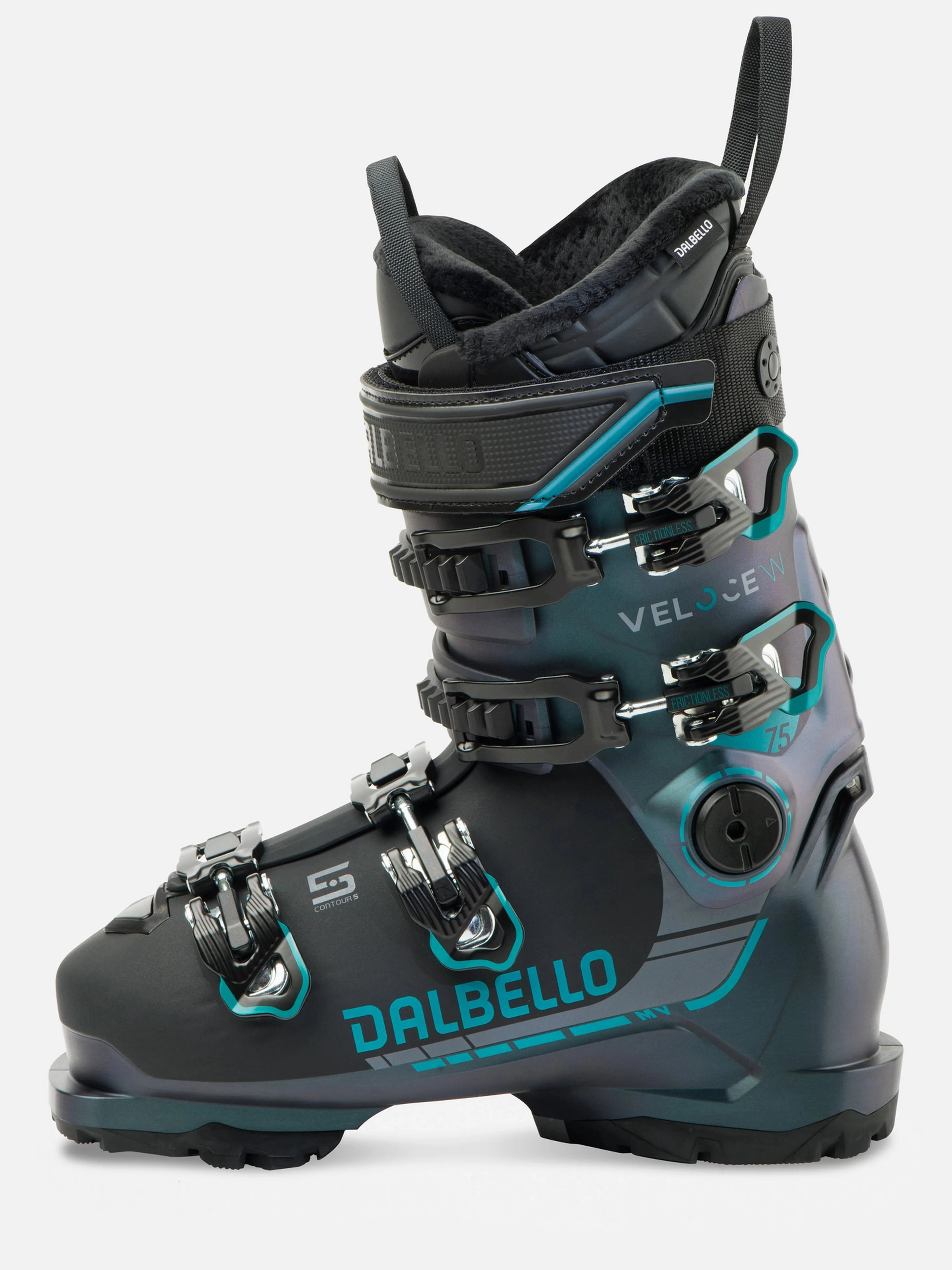 Dalbello Veloce 75 MV Ski Boots 2025 – Opal Green/Black – Enhanced Comfort and Performance for Intermediate Skiers