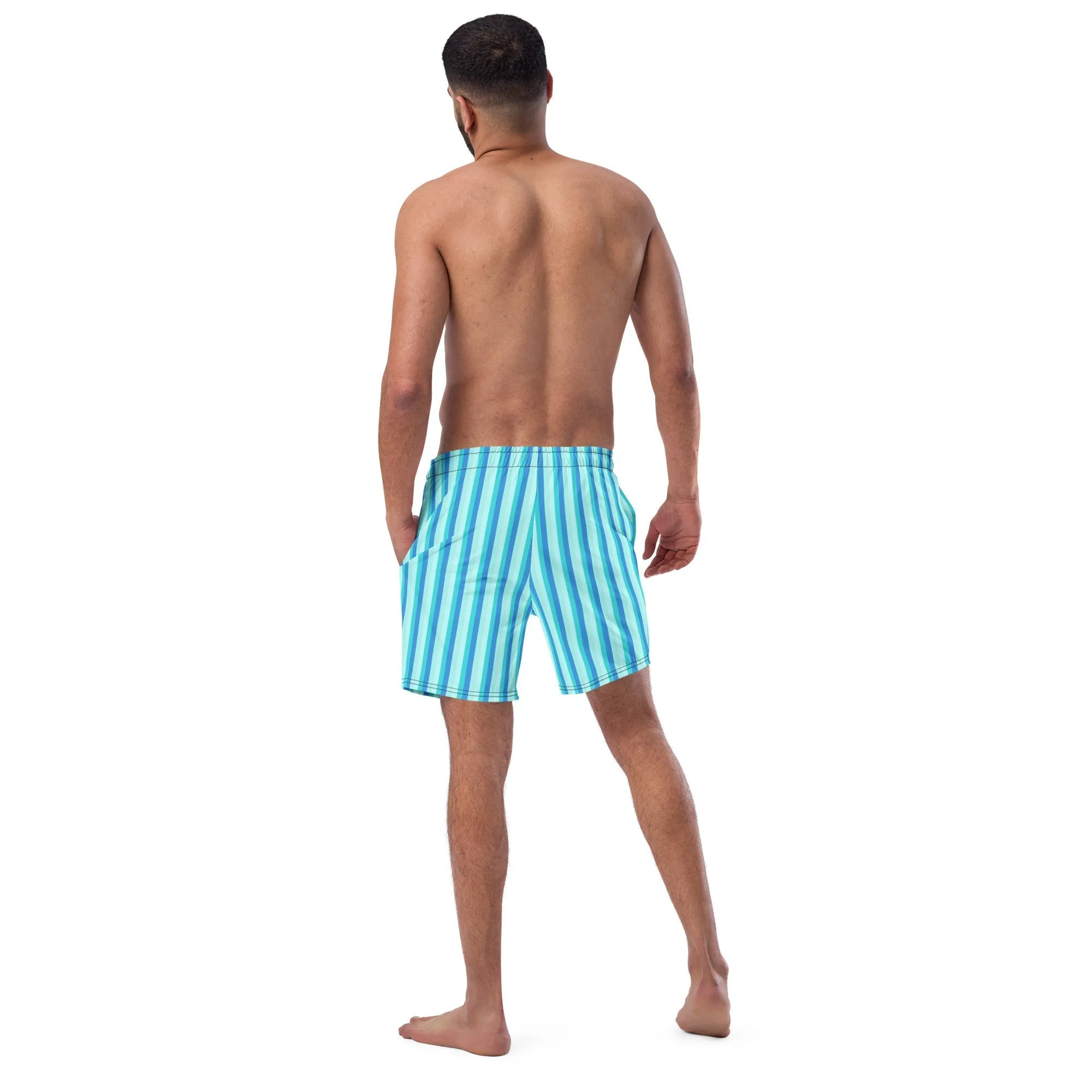 ECO MEN'S SWIM SHORTS - BLUE STRIPES