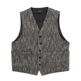 ENGINEERED GARMENTS ODD VEST BROWN / BLACK WOOL HOMESPUN