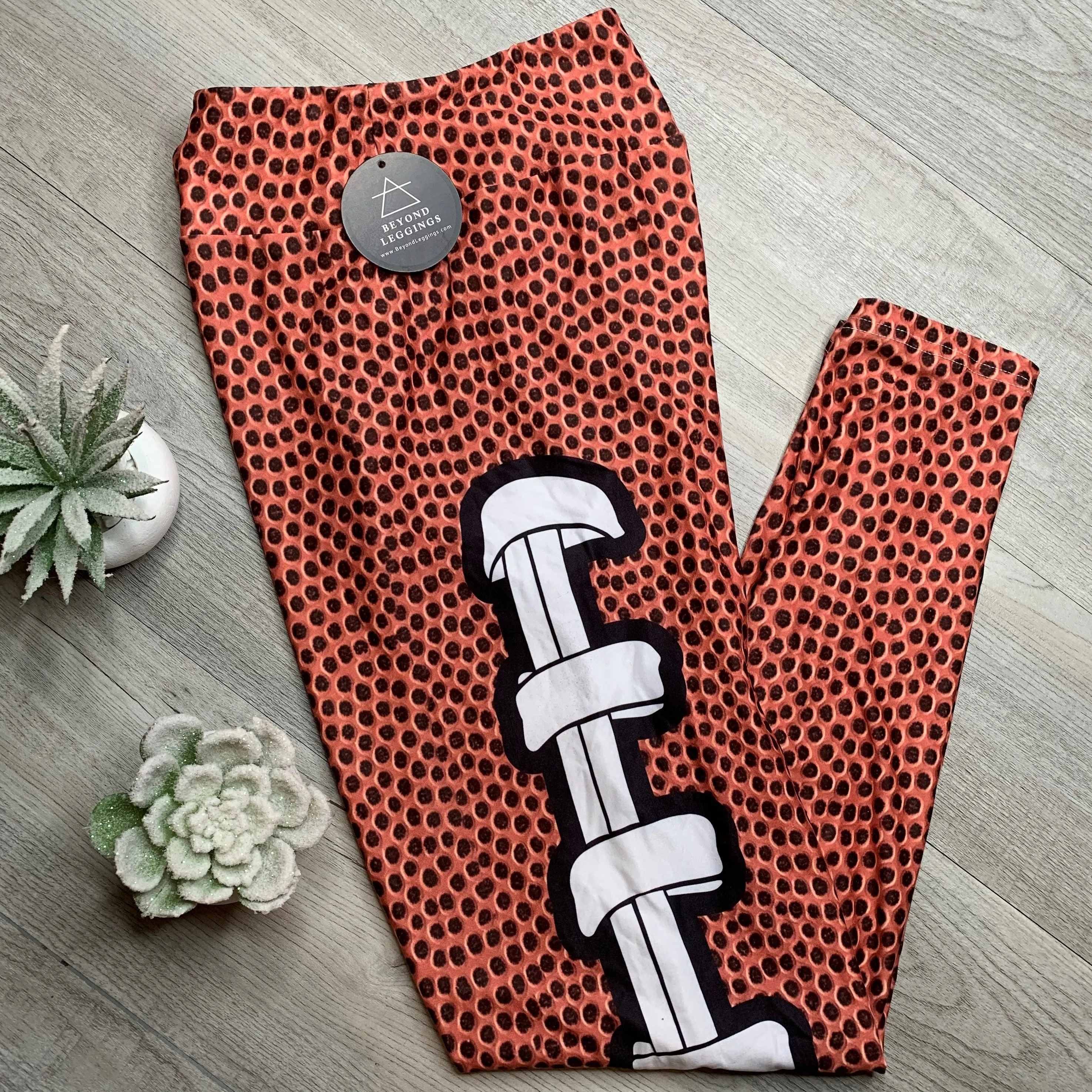 Football Laces Print Soft Leggings