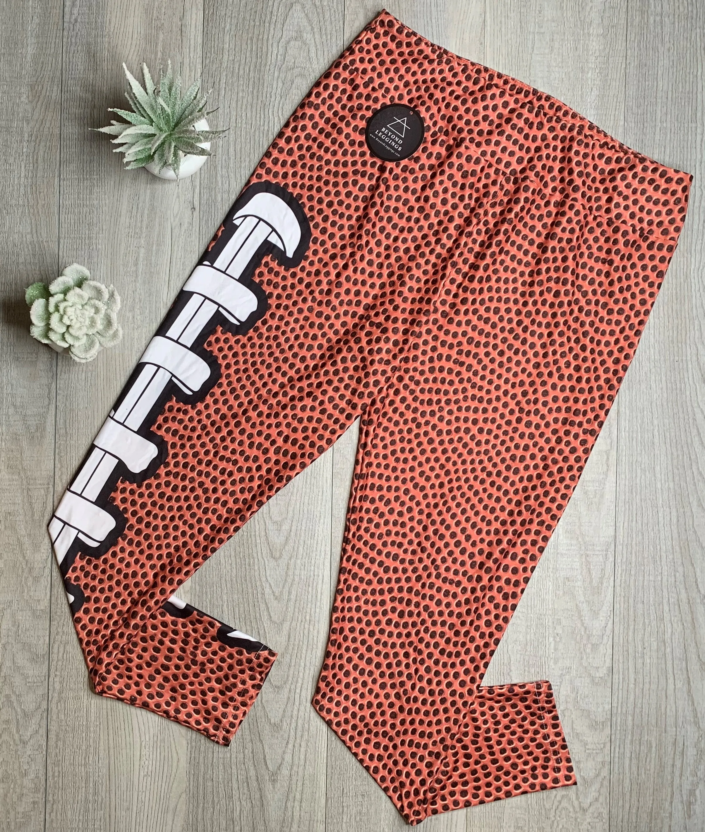 Football Laces Print Soft Leggings