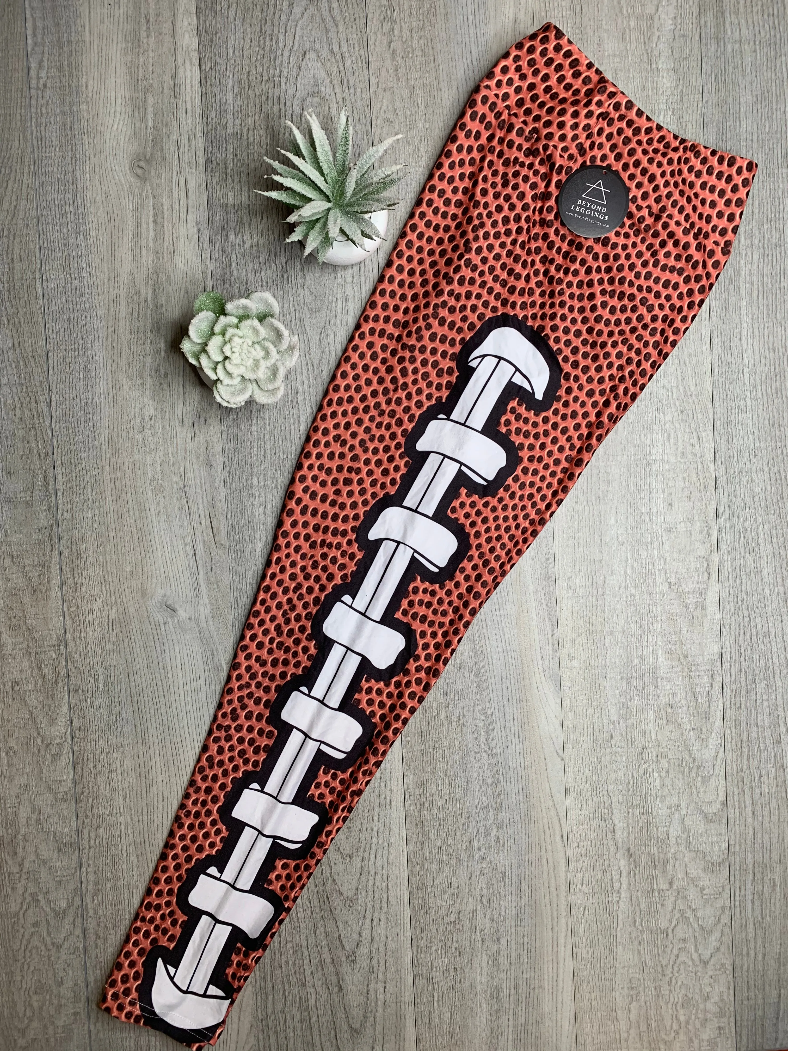 Football Laces Print Soft Leggings