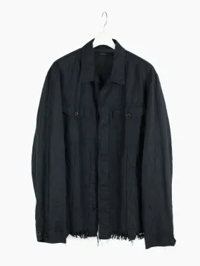 Griffin 00s Fringed Linen Shirt Jacket