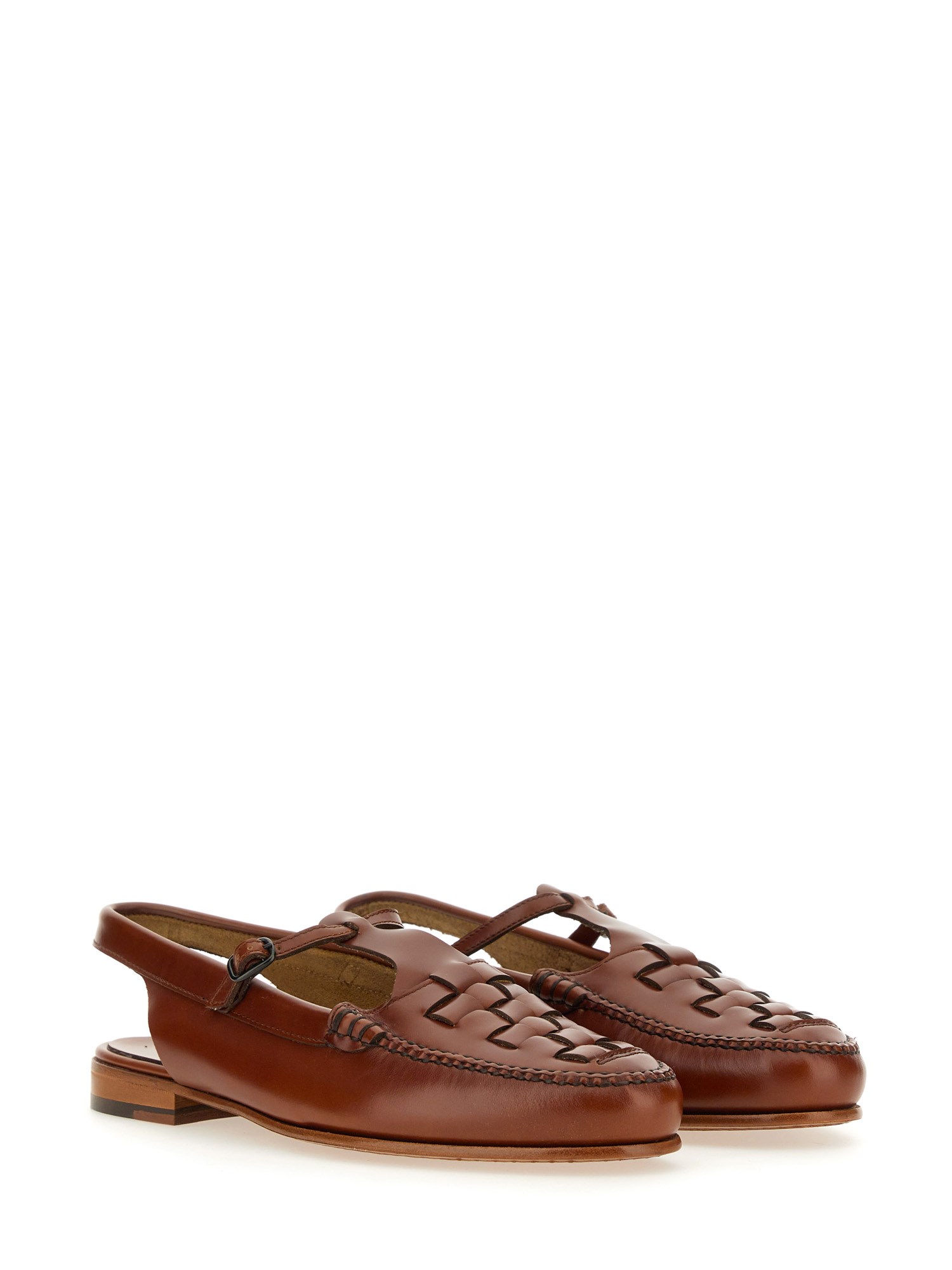 HEREU    LEATHER ROQUETA T-BAR SLIGBACK LOAFER