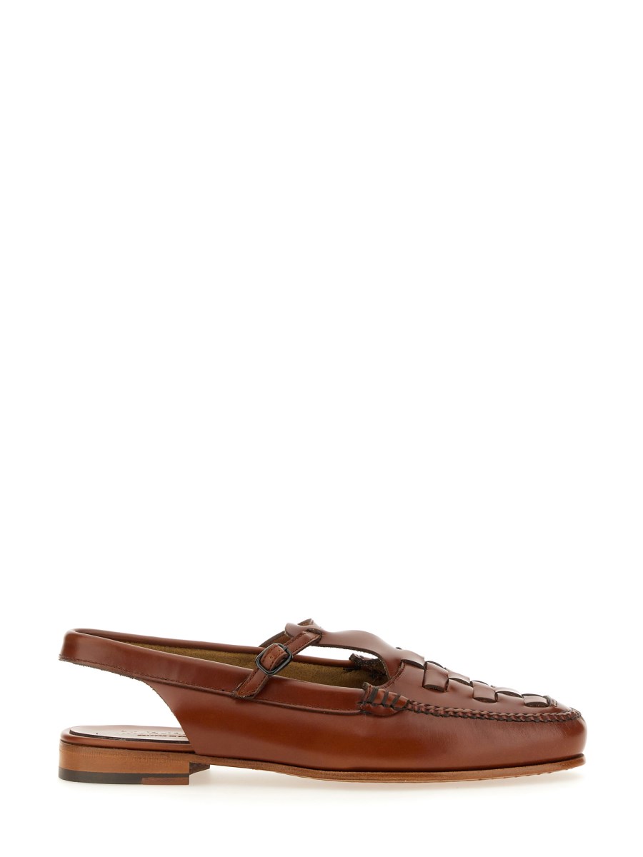 HEREU    LEATHER ROQUETA T-BAR SLIGBACK LOAFER