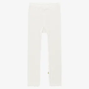 Ivory Wool & Silk Leggings 