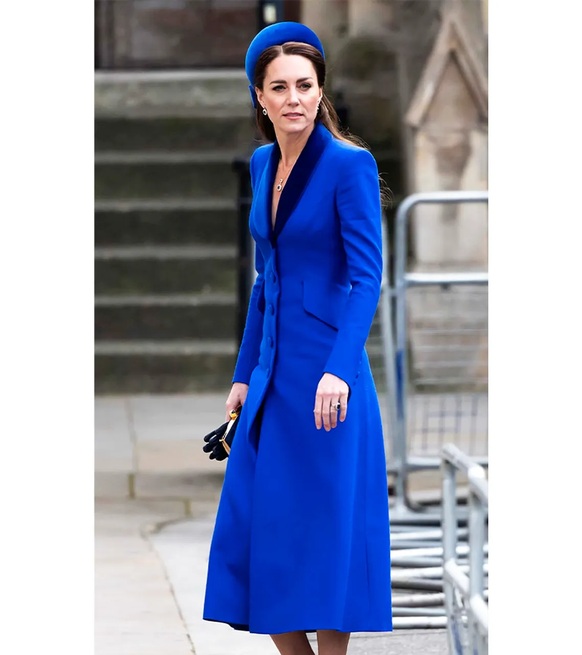 Kate Midleton Blue Trench Wool Coat 2022