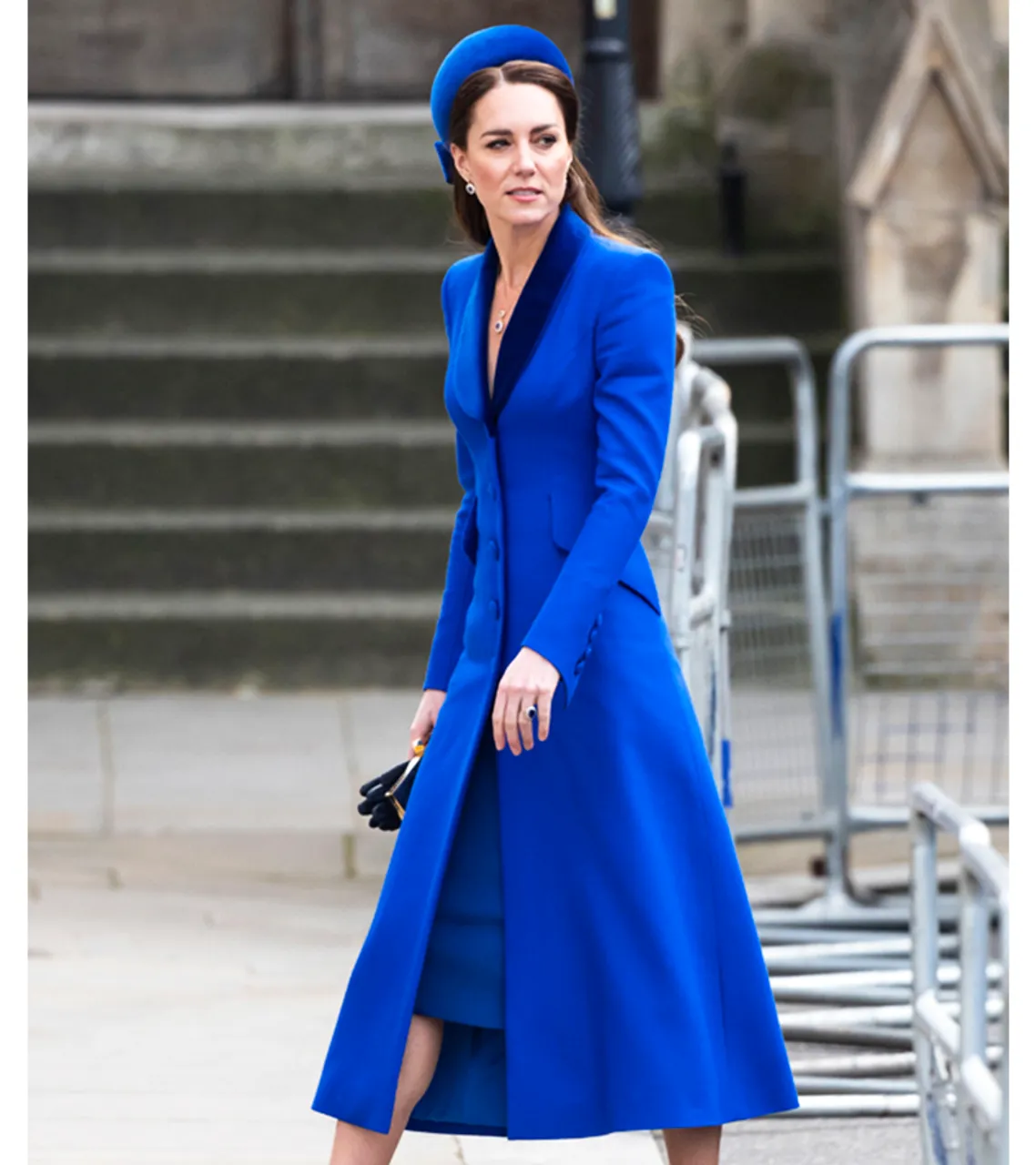 Kate Midleton Blue Trench Wool Coat 2022