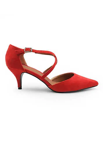 Kennedi Red Suede Court Shoes by Where’s That From | Look Again