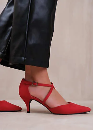 Kennedi Red Suede Court Shoes by Where’s That From | Look Again