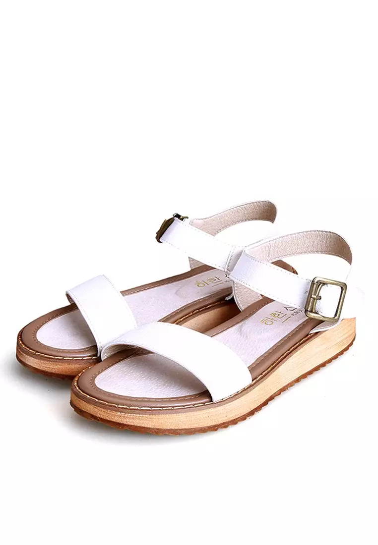 Leather Single Strap Platform Sandals VS6662