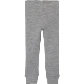 Lil'Atelier Grey Melange Fable Wool Leggings