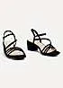 Linzi Afia Black Faux Suede Strappy Heeled Sandals