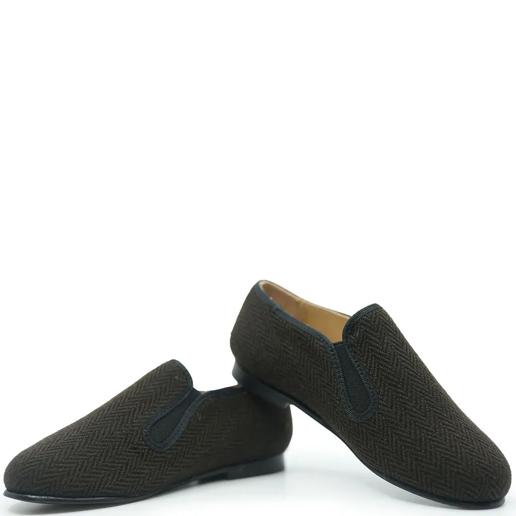 LMDI Coffee Herringbone Smoking Loafer