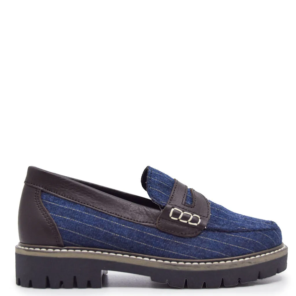 LMDI Navy Pinstripe Penny Loafer