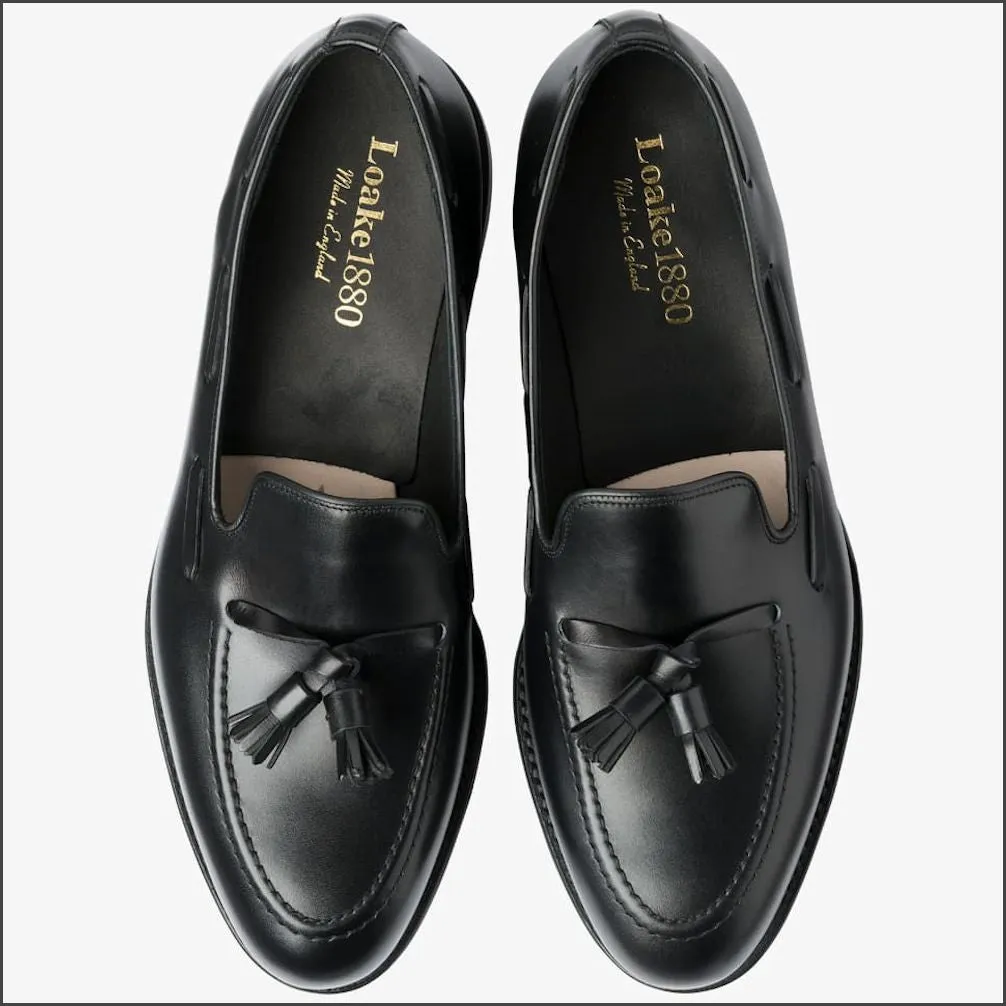 Loake Russell Black Leather Loafer^