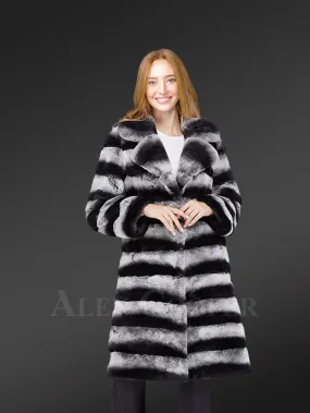 Long Rex Rabbit Fur Coat for Women