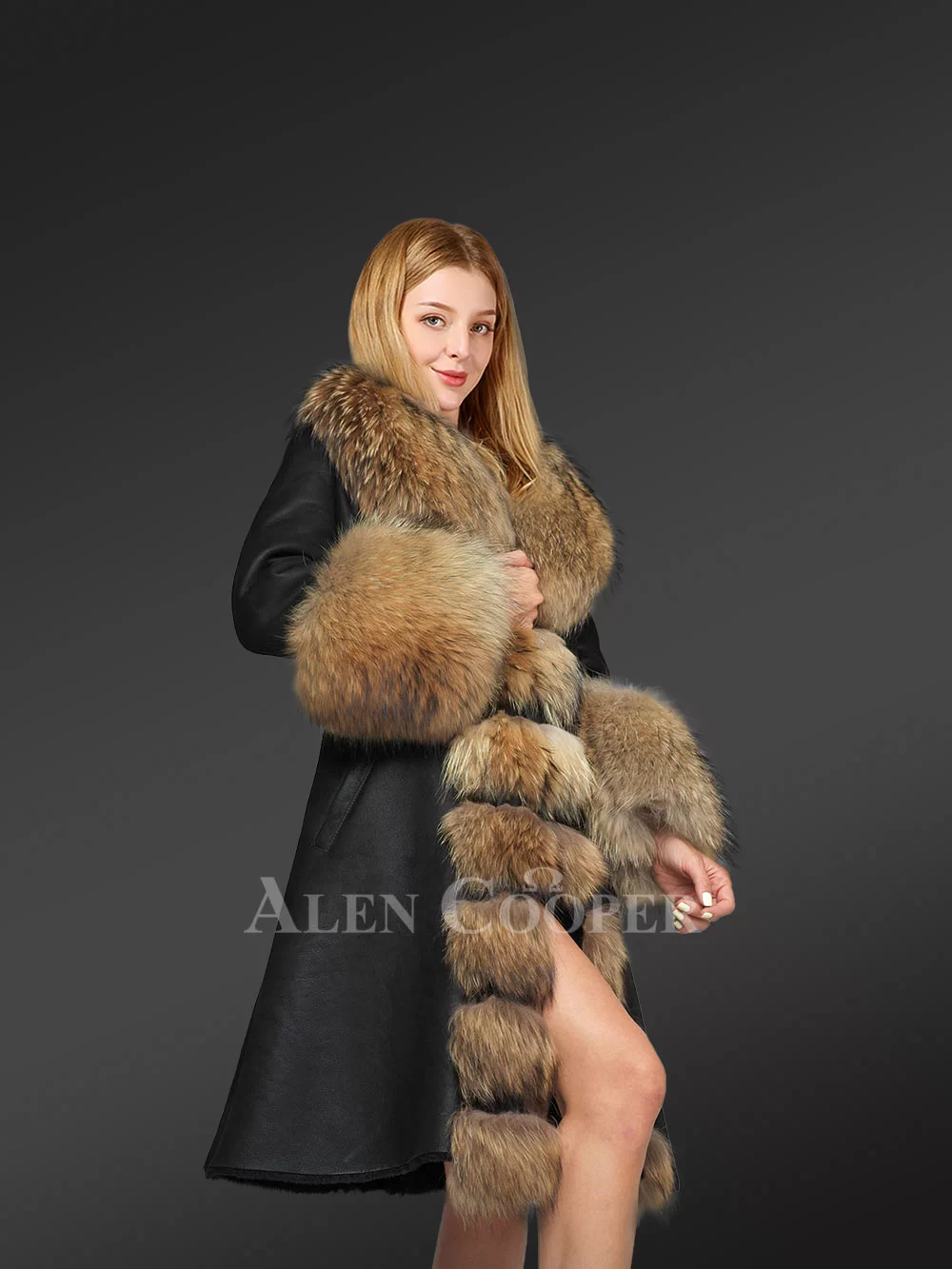 Long Sheepskin Coat for Women