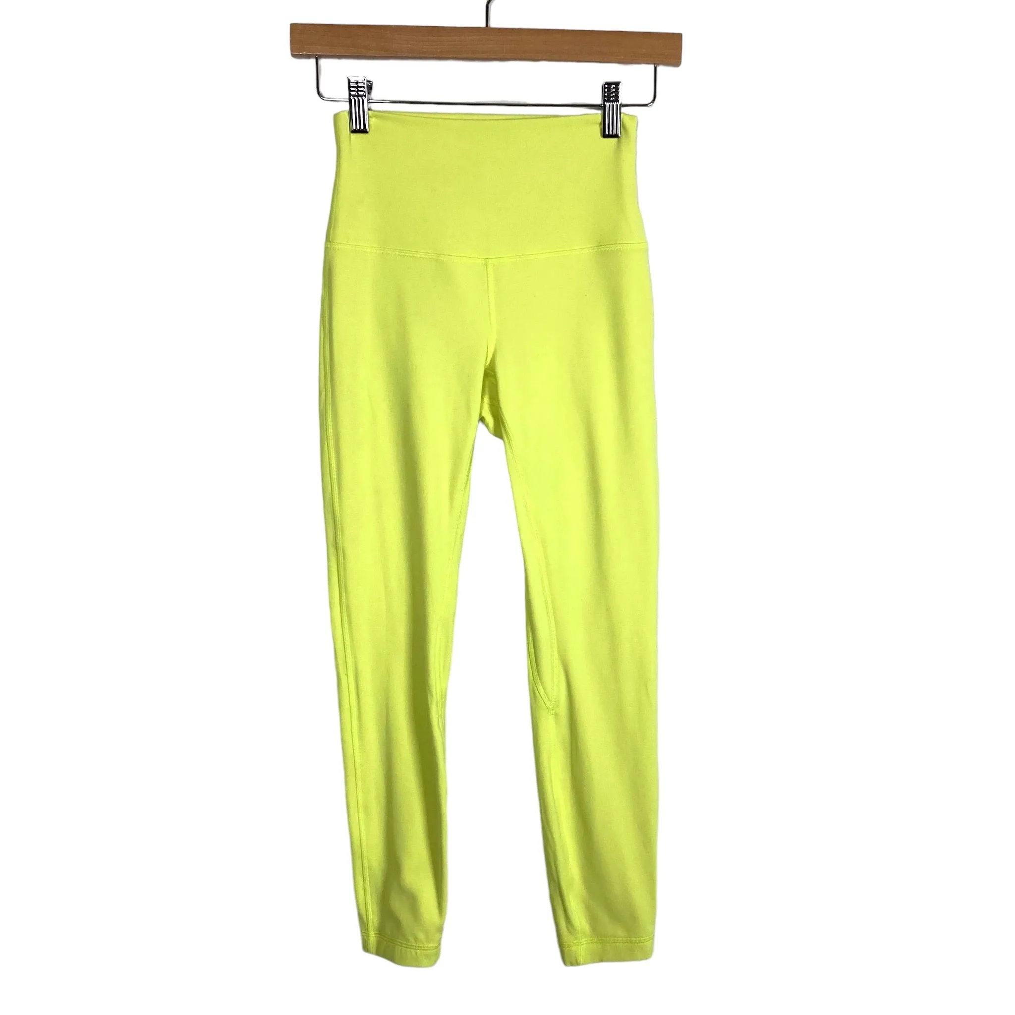 Lululemon Neon Yellow High Rise Leggings- Size 4 (Inseam 24”)