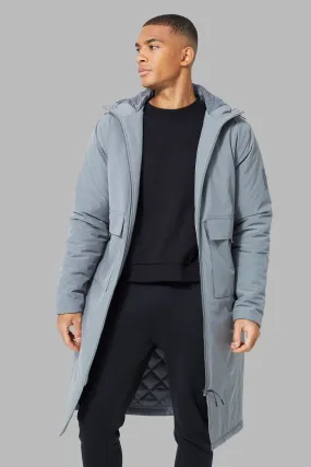 Man Active Longline Padded Coat