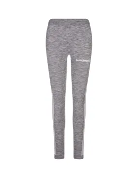 Melange Grey Sports Leggings With Logo