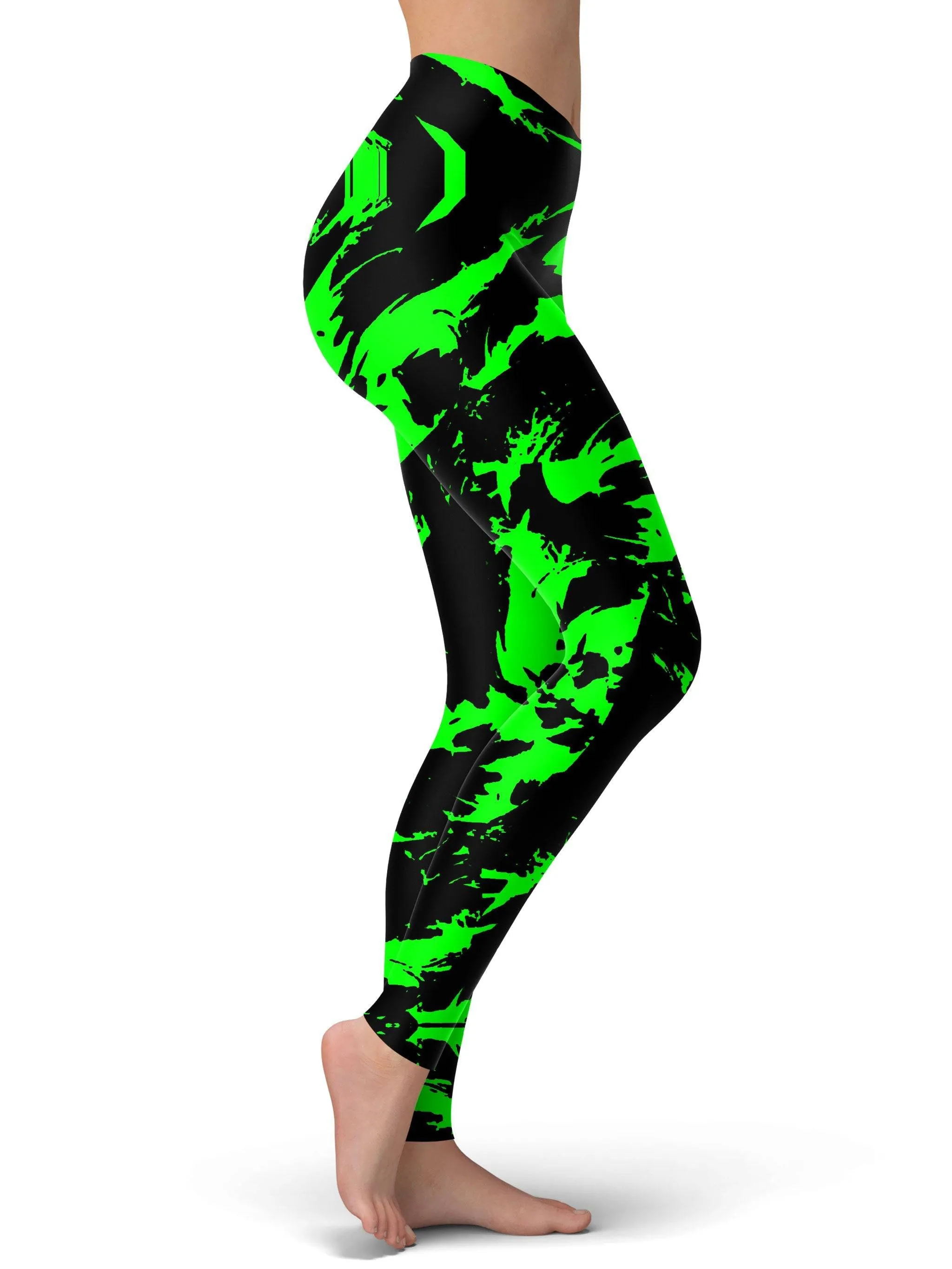 Neon Graffiti Paint Splatter Leggings