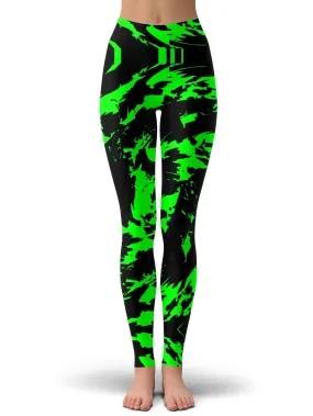 Neon Graffiti Paint Splatter Leggings