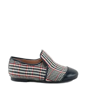 Papanatas Black Plaid Captoe Smoking Loafer