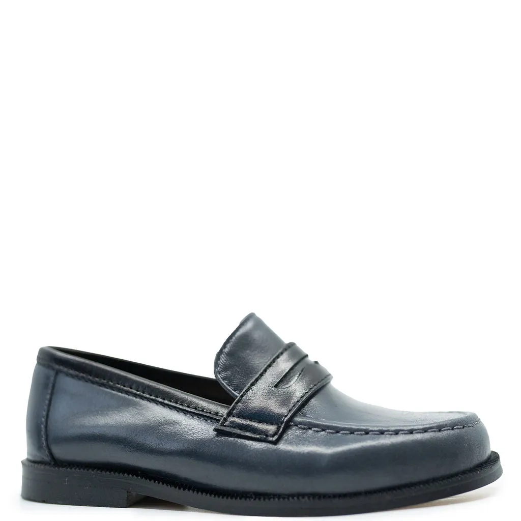 Papanatas Navy and Black Penny Loafer