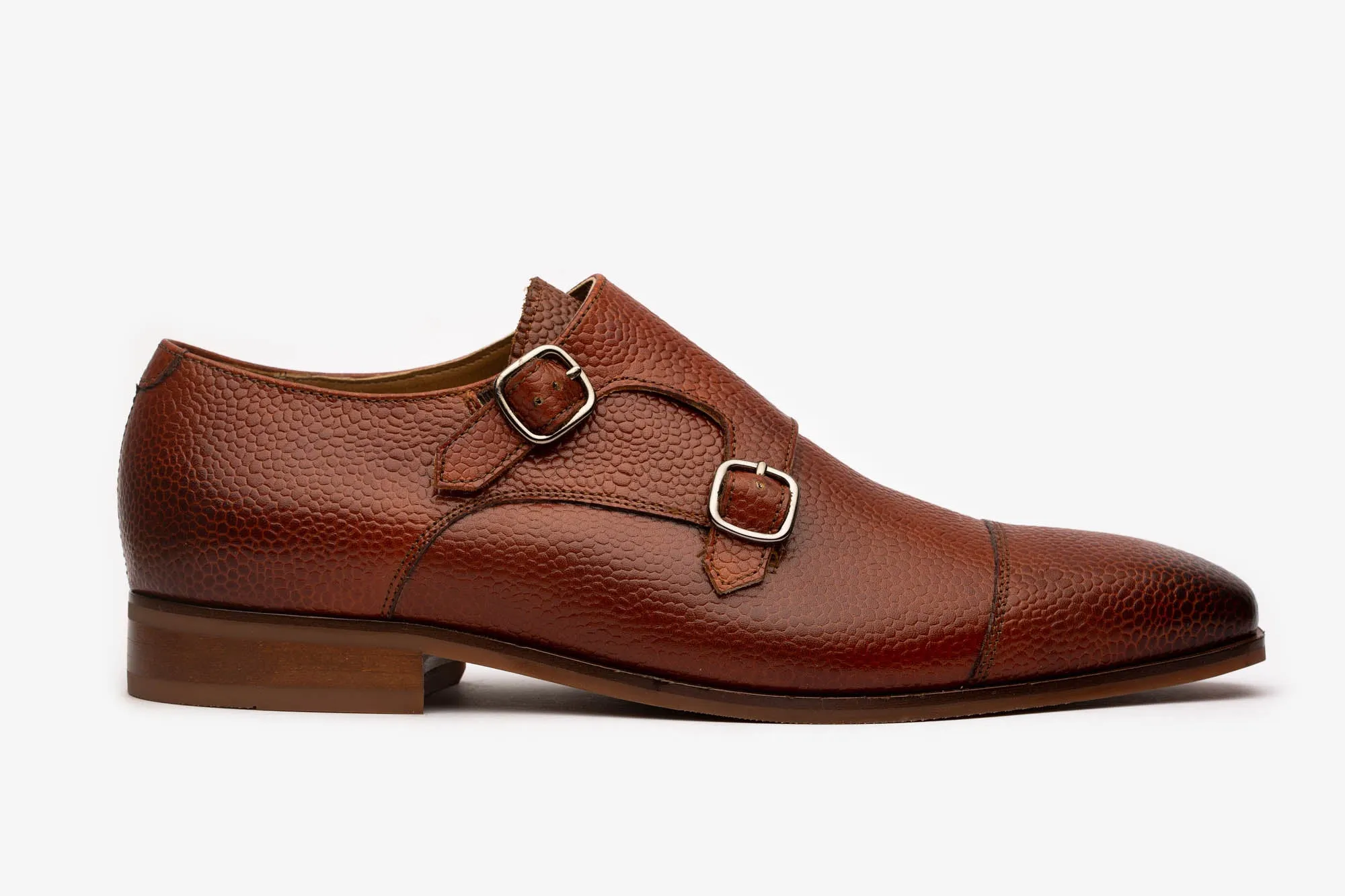 Pebble Grain Toecap Double Monk