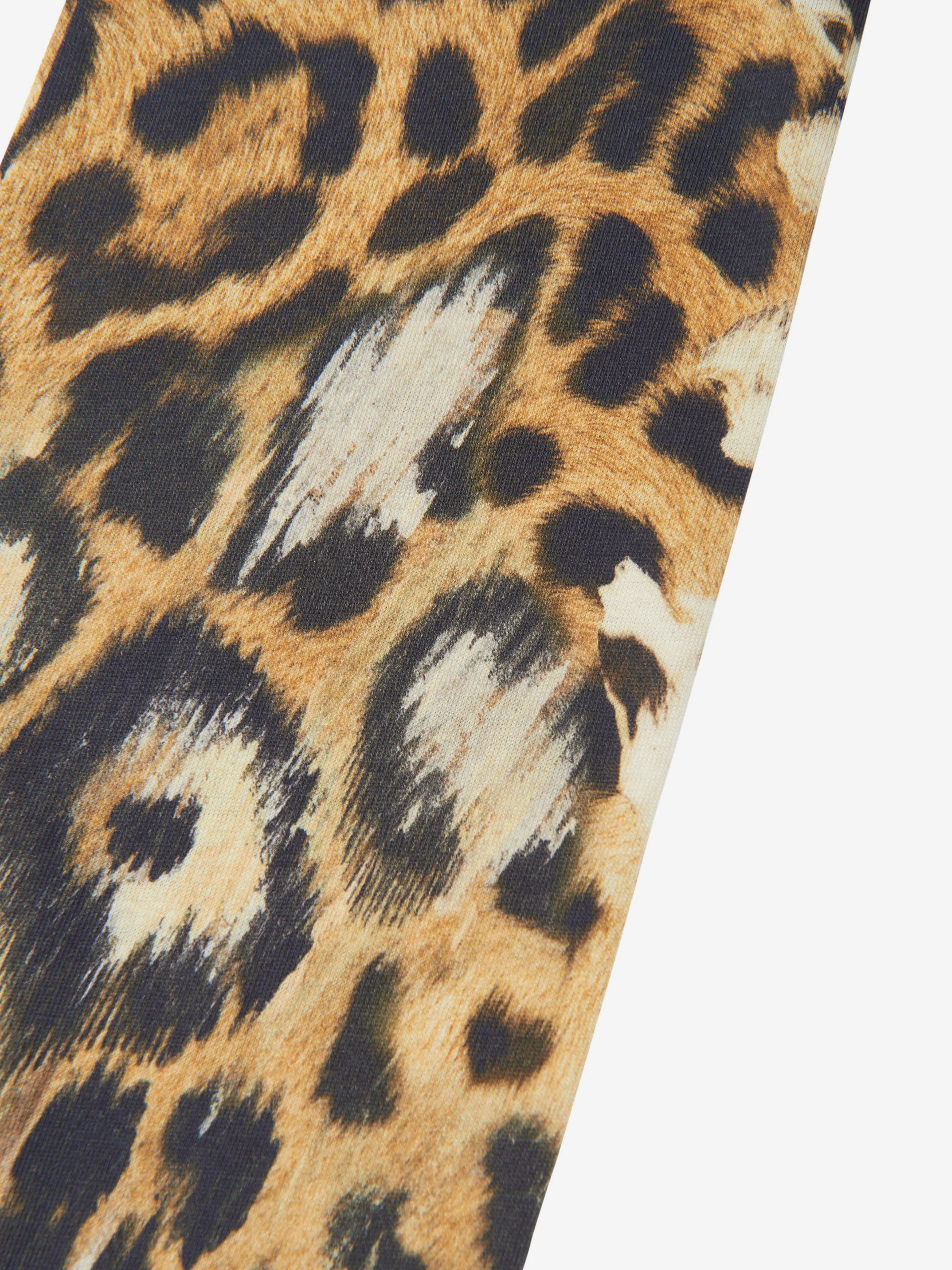 Roberto Cavalli Girls Leopard Print Leggings in Brown