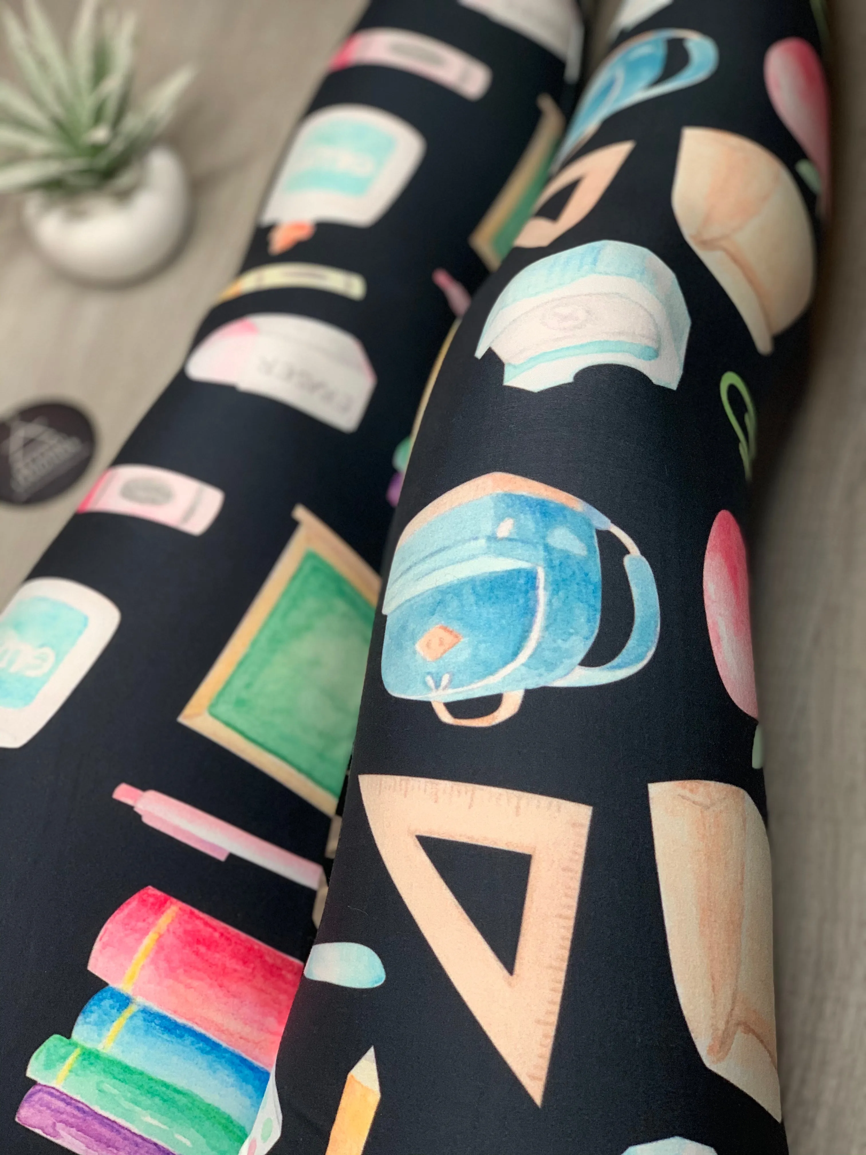 School Supplies Teacher Student Leggings