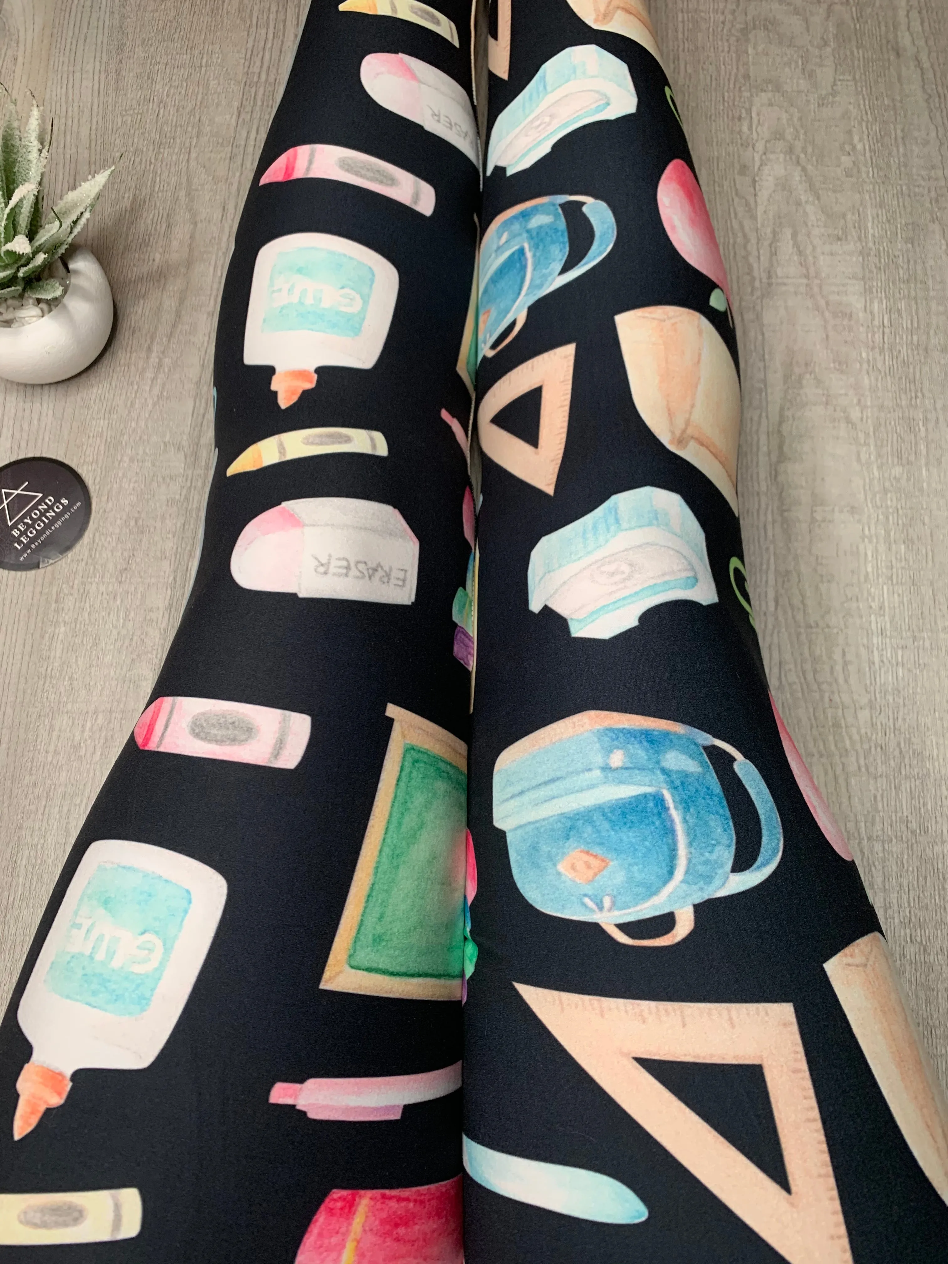 School Supplies Teacher Student Leggings