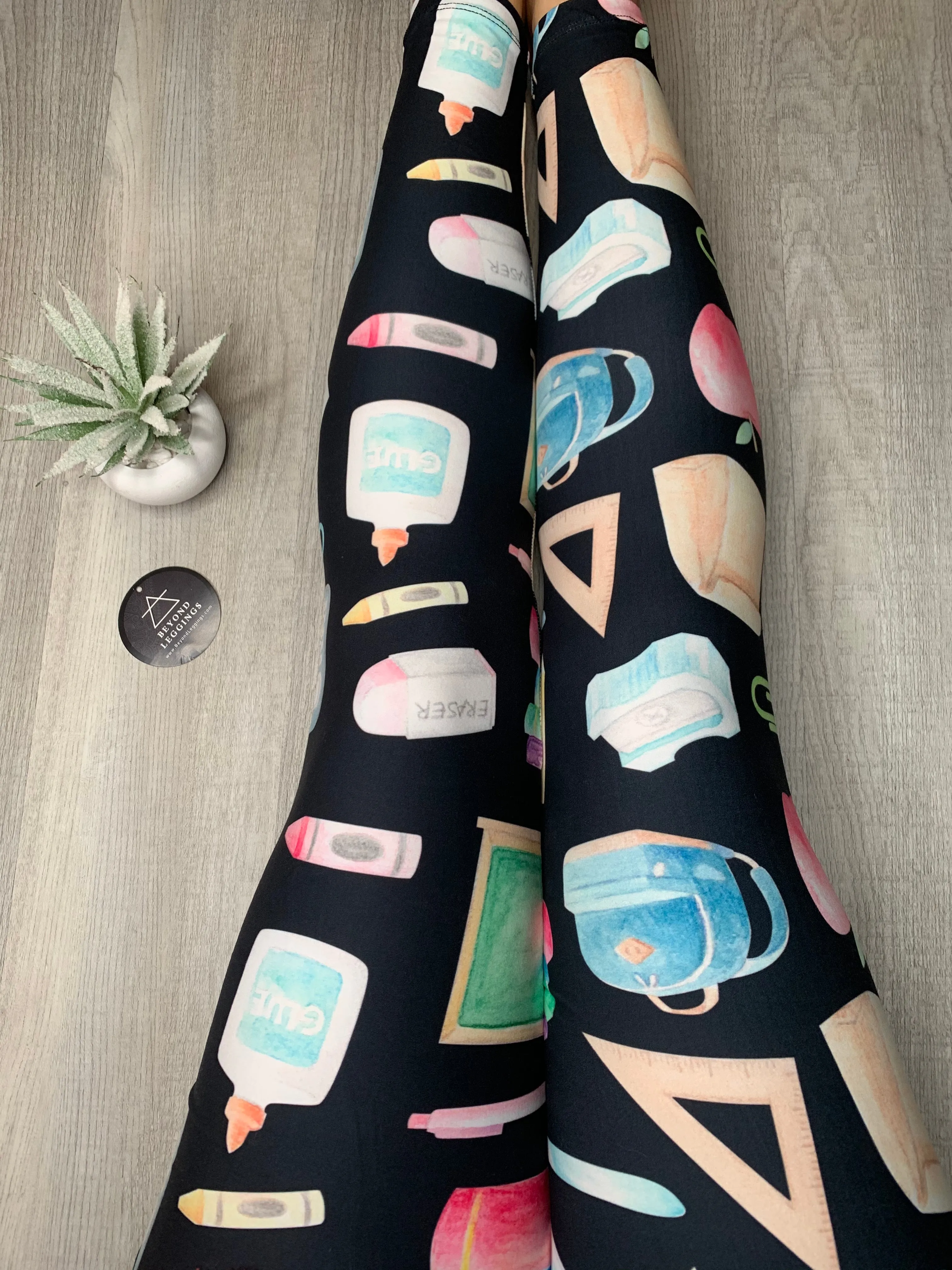 School Supplies Teacher Student Leggings