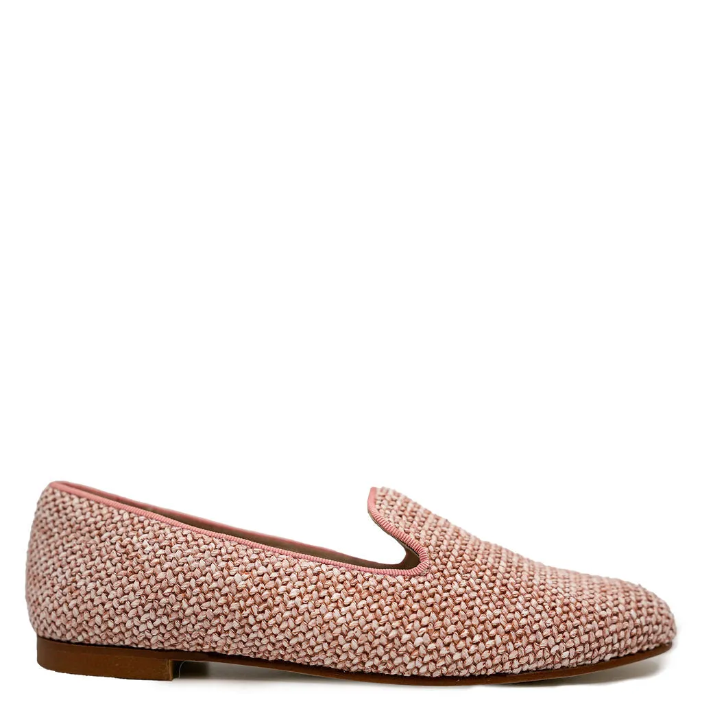 Spain+Co Pink Rafia Smoking Loafer