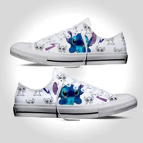 Stitch In Lilo & Stitch Casual Converse Canvas Low Top Shoes