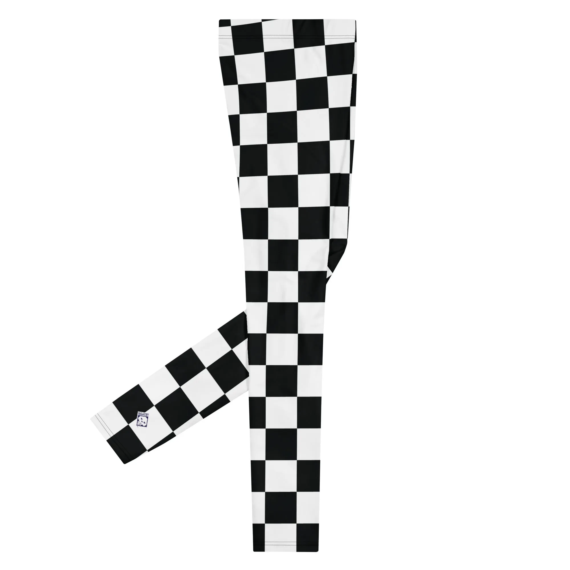 Stylish Strides: Men's Checkered Athletic Leggings