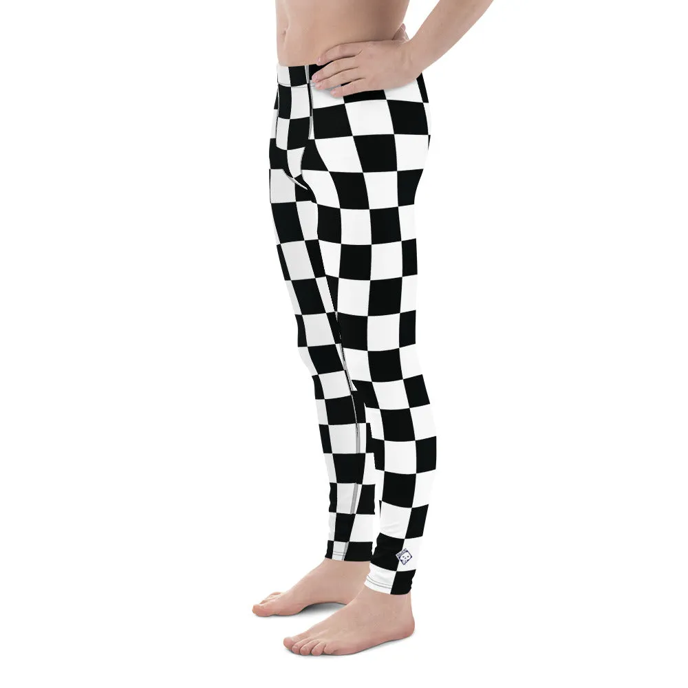 Stylish Strides: Men's Checkered Athletic Leggings