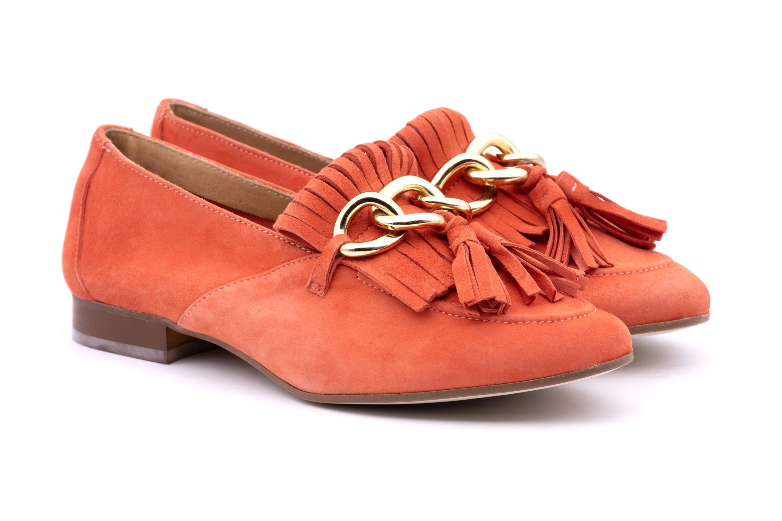 Suede Loafer with Fringes