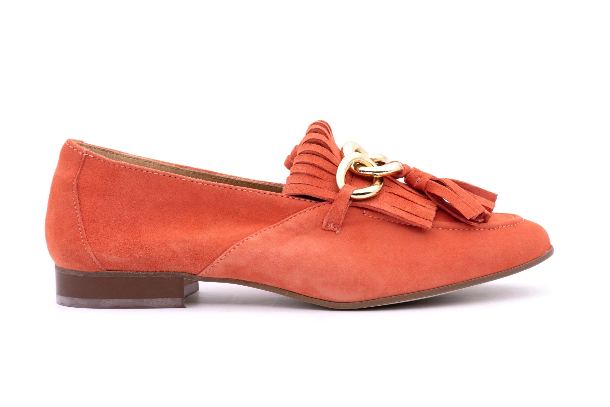 Suede Loafer with Fringes